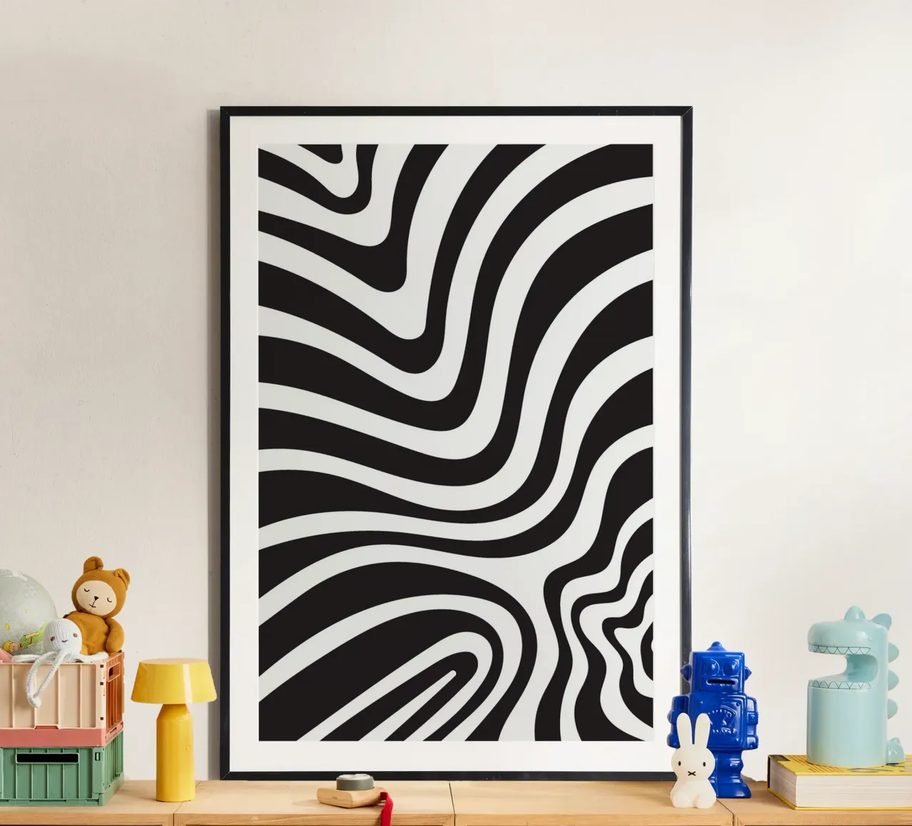 Linea strip twirl monocromatica poster da galihstudio