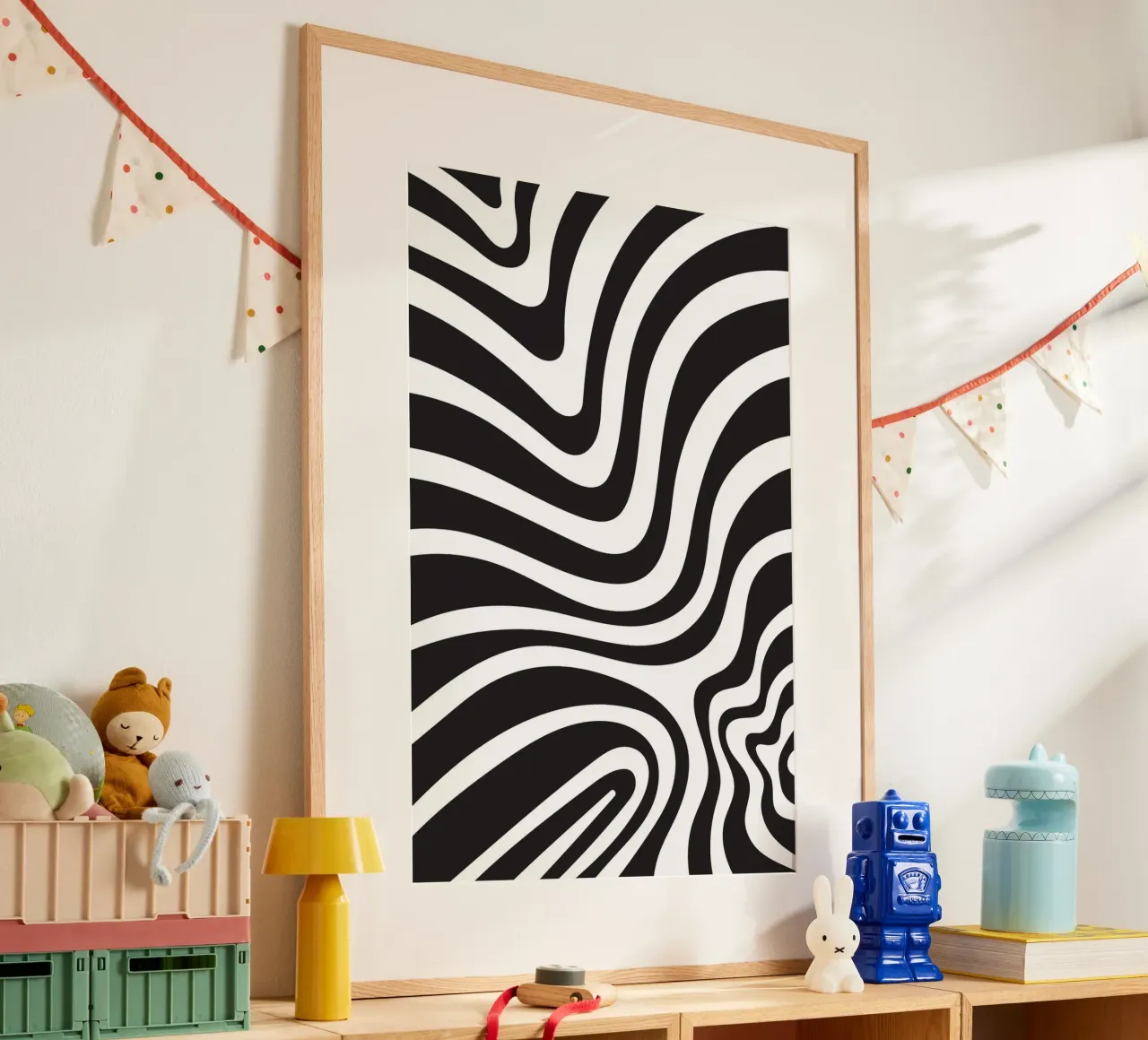 Linea strip twirl monocromatica poster da galihstudio