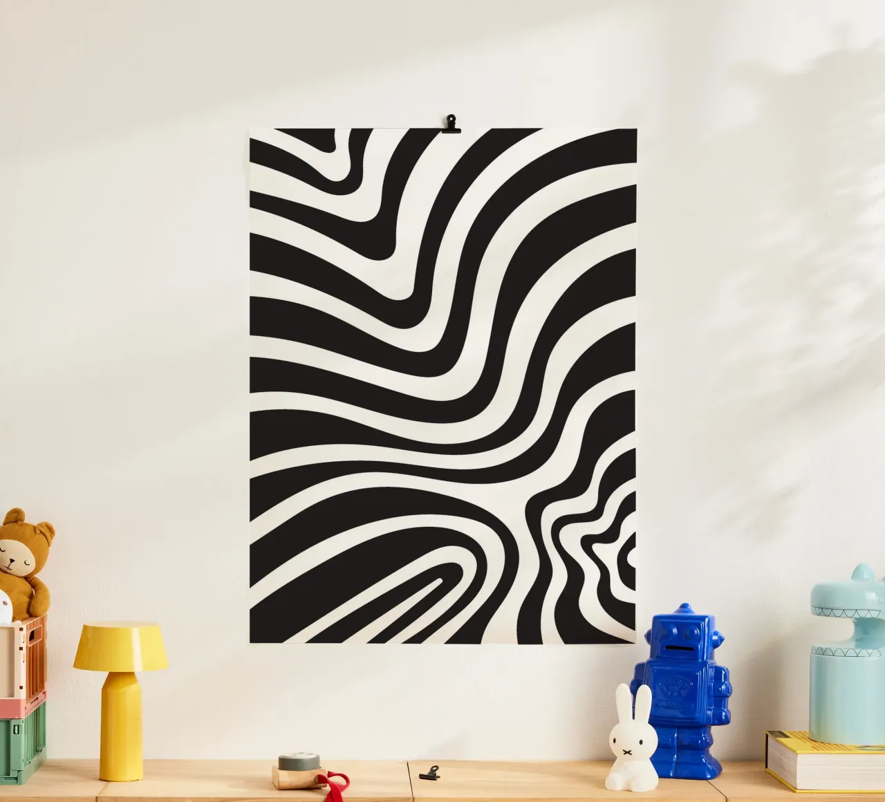 Linea strip twirl monocromatica poster da galihstudio