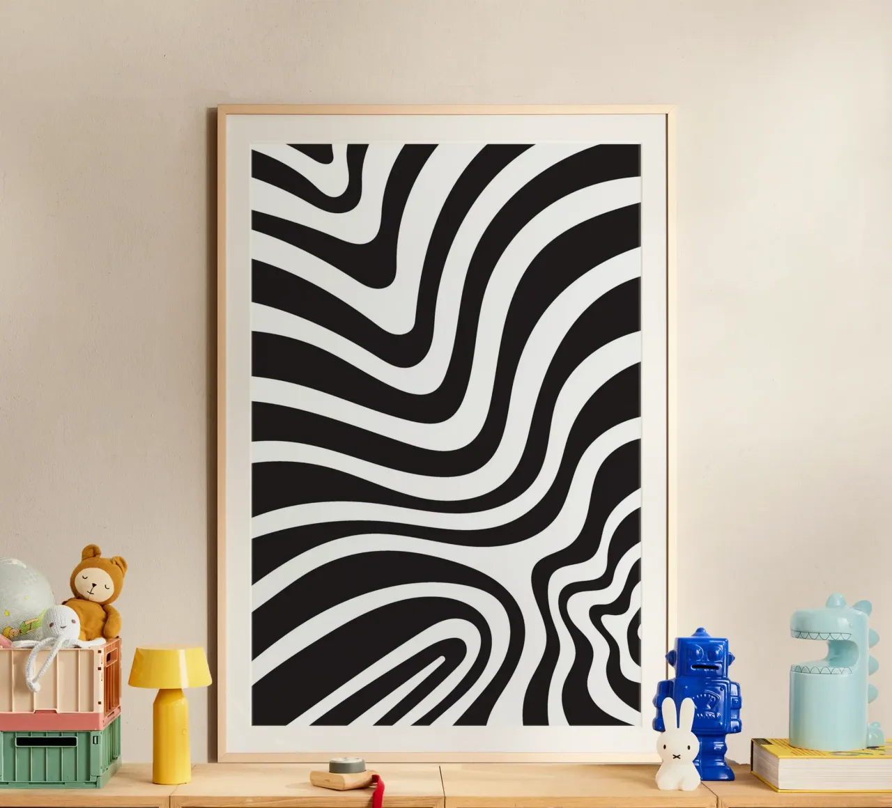 Linea strip twirl monocromatica poster da galihstudio