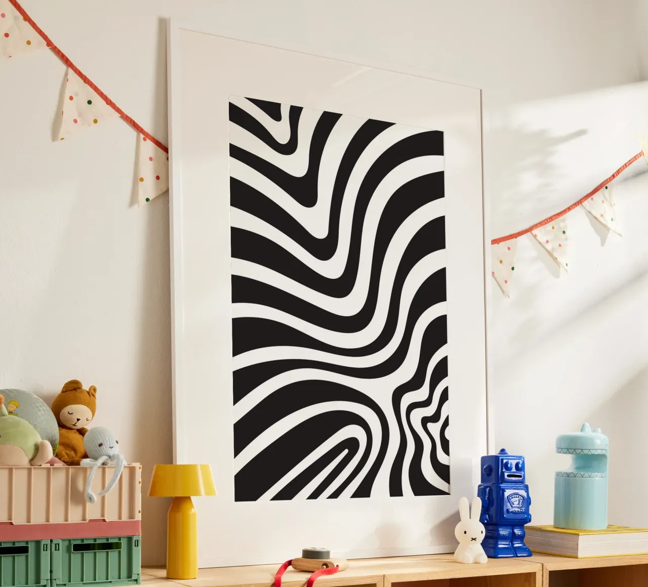 Linea strip twirl monocromatica poster da galihstudio