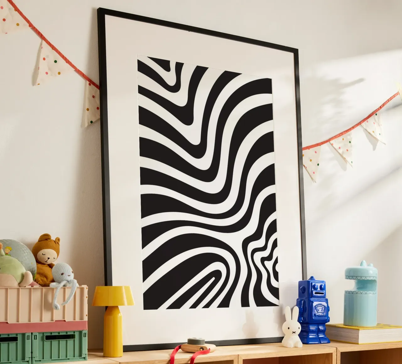 Linea strip twirl monocromatica poster da galihstudio