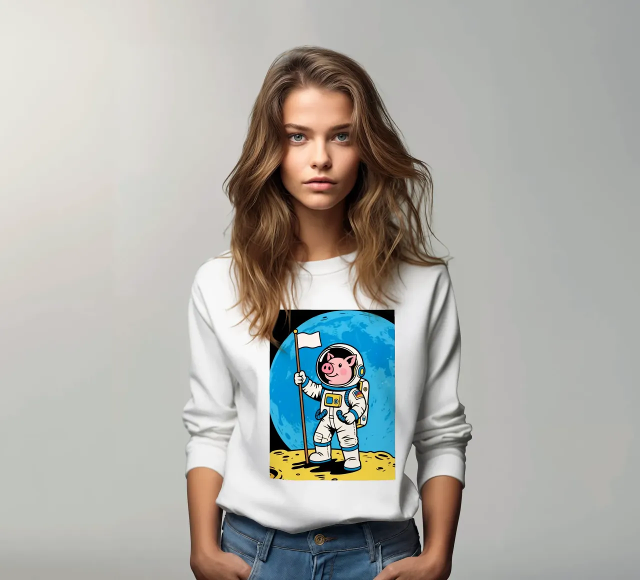 Piggy Space sweatshirt by knowledge