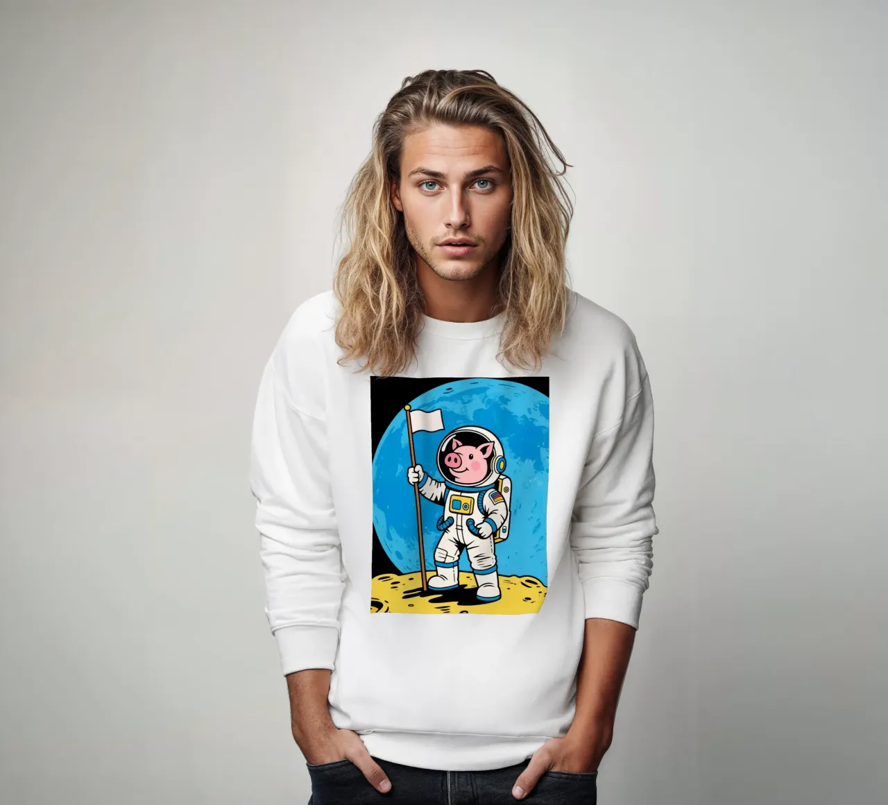 Piggy Space sweatshirt by knowledge