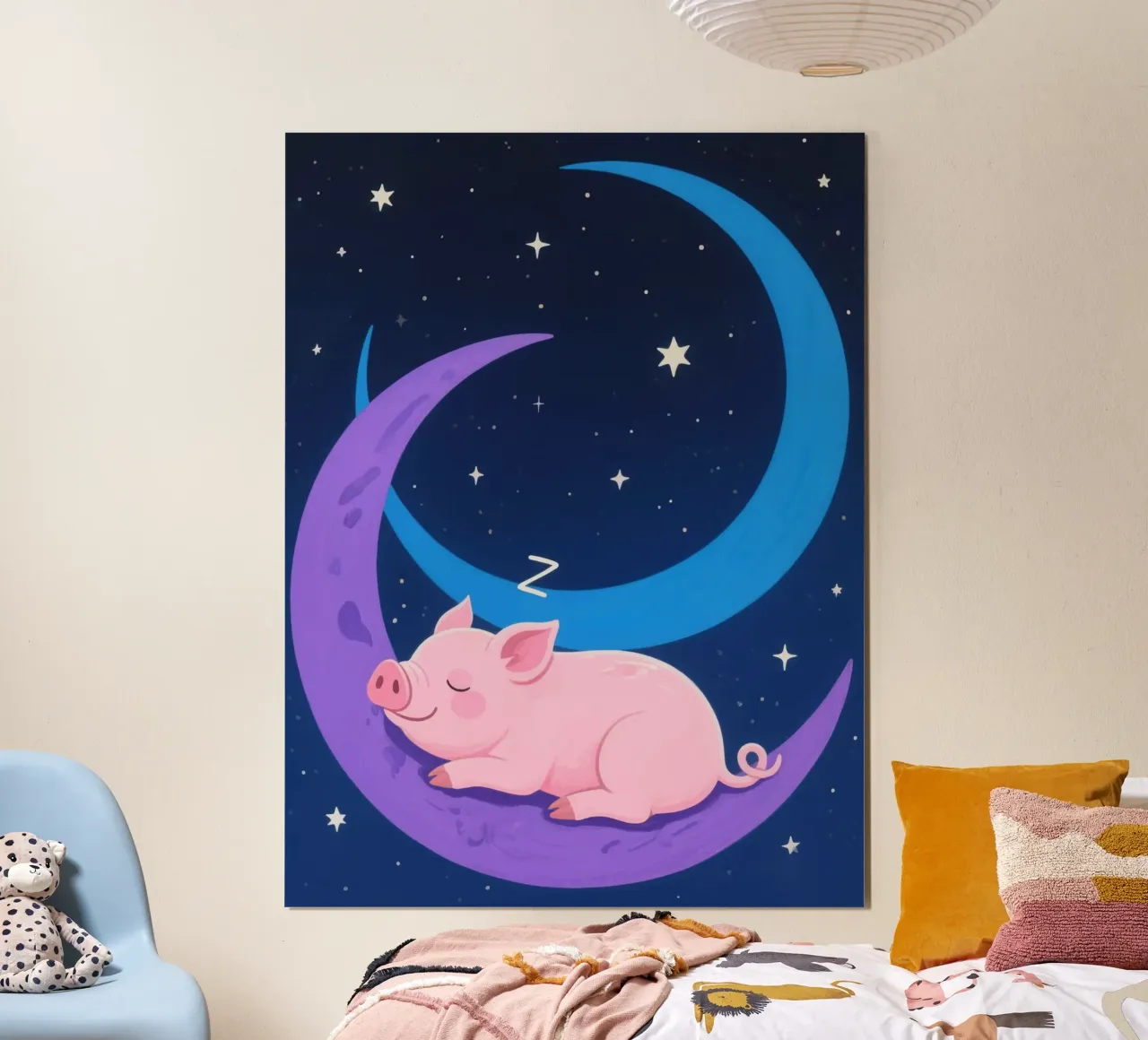 Piggy da sogno poster con telaio in legno da knowledge