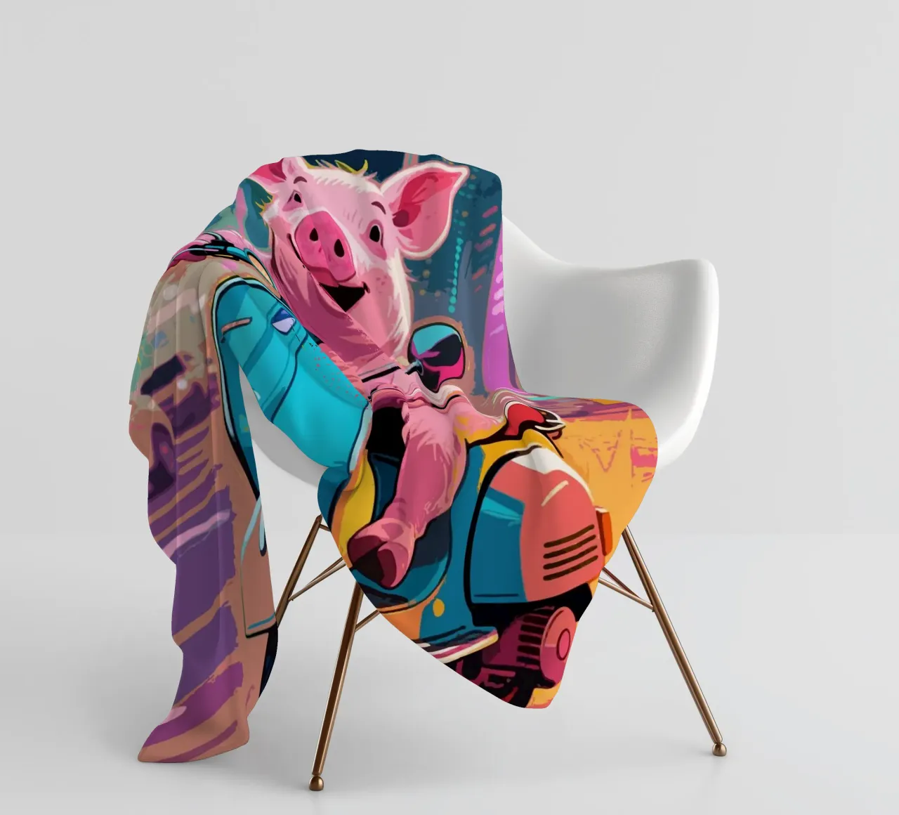 Piggy in viaggio coperta in pile da knowledge