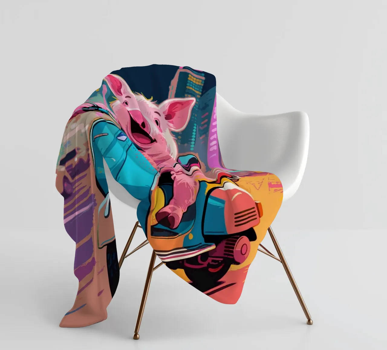 Piggy in viaggio coperta in pile da knowledge