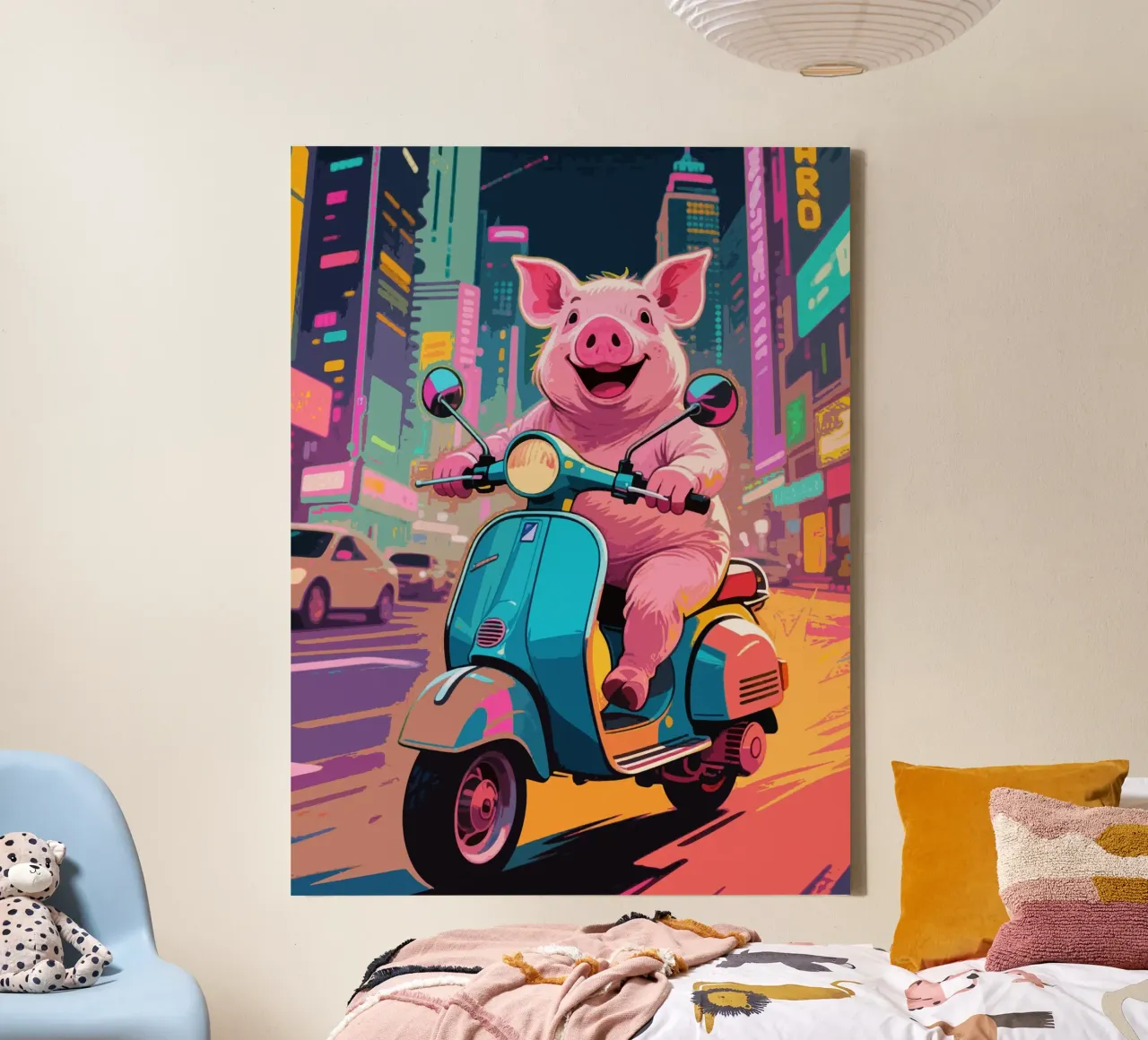 Piggy in viaggio tela con Cornice a cassetta da knowledge