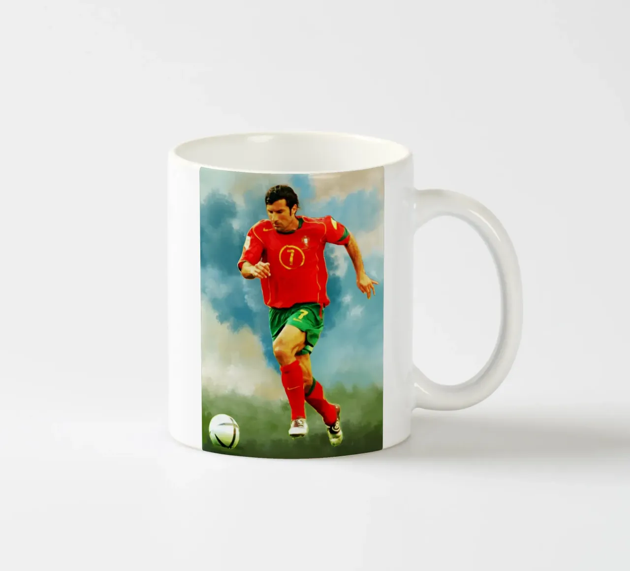 Luis Figo Portogallo leggendario calciatore tazza in ceramica da Lembayung art