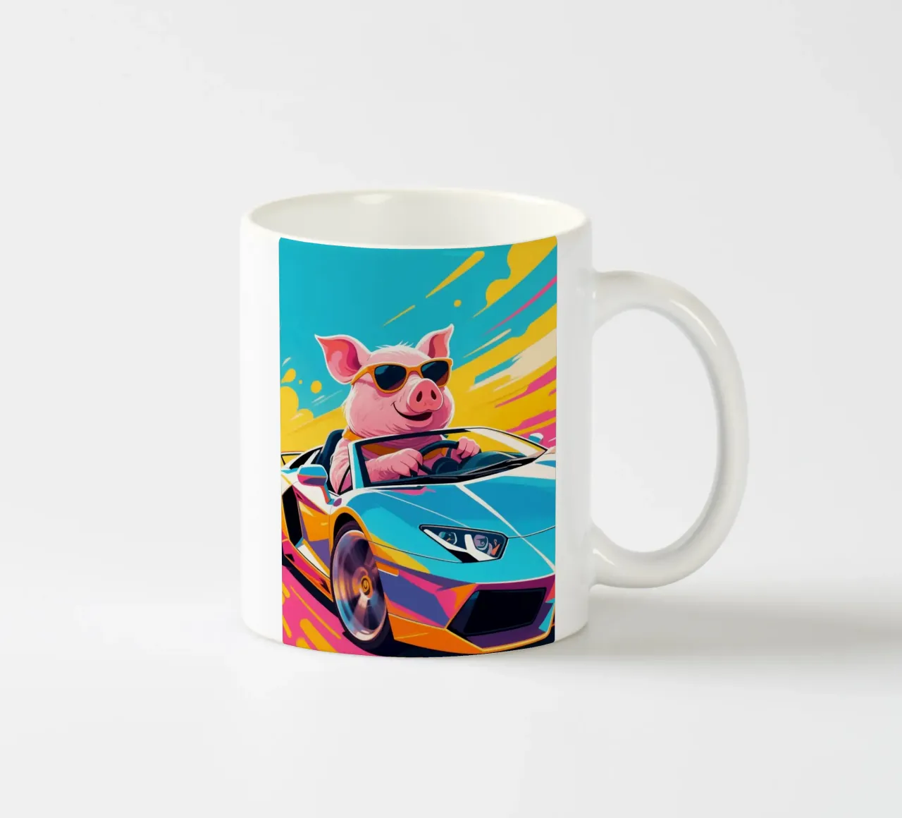 Pig Supercar tazza in ceramica da knowledge
