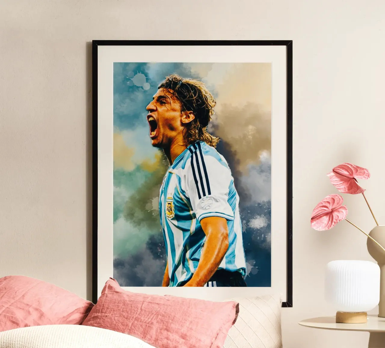 Hernan Crespo - Argentina poster con telaio in alluminio da Lembayung art