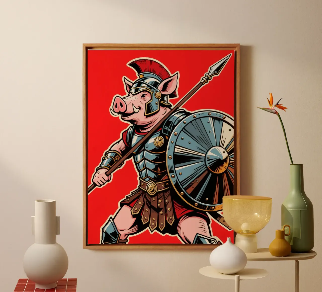 Varken Krijger Ridder canvas met Baklijst van knowledge