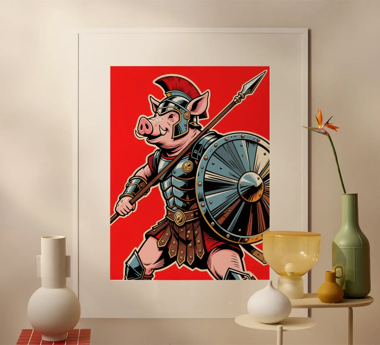 Cavaliere guerriero suino poster da knowledge
