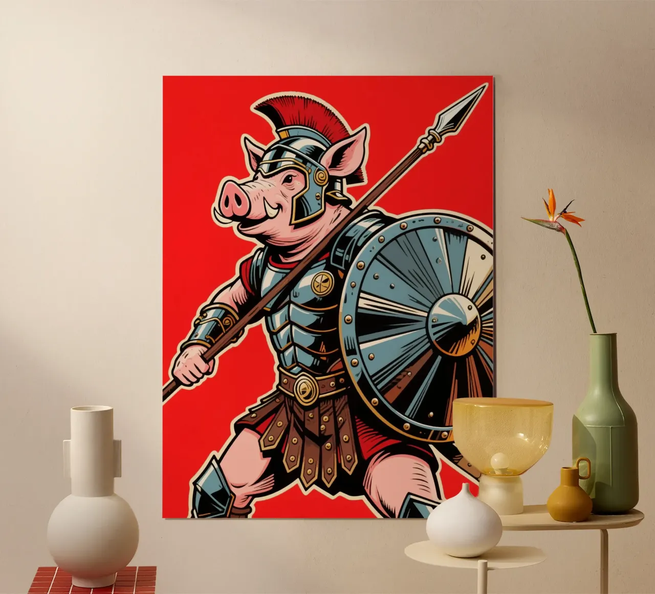 Cavaliere guerriero suino poster da knowledge