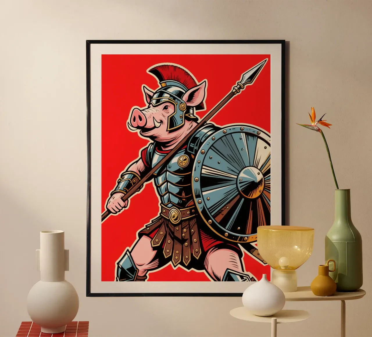 Cavaliere guerriero suino poster da knowledge