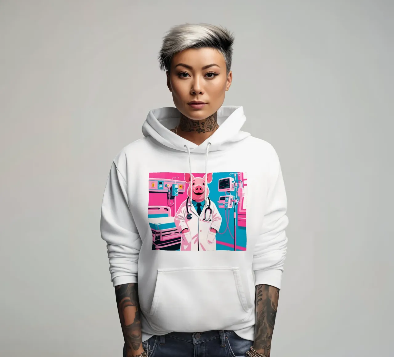 Dottor Piggy felpa con cappuccio da knowledge