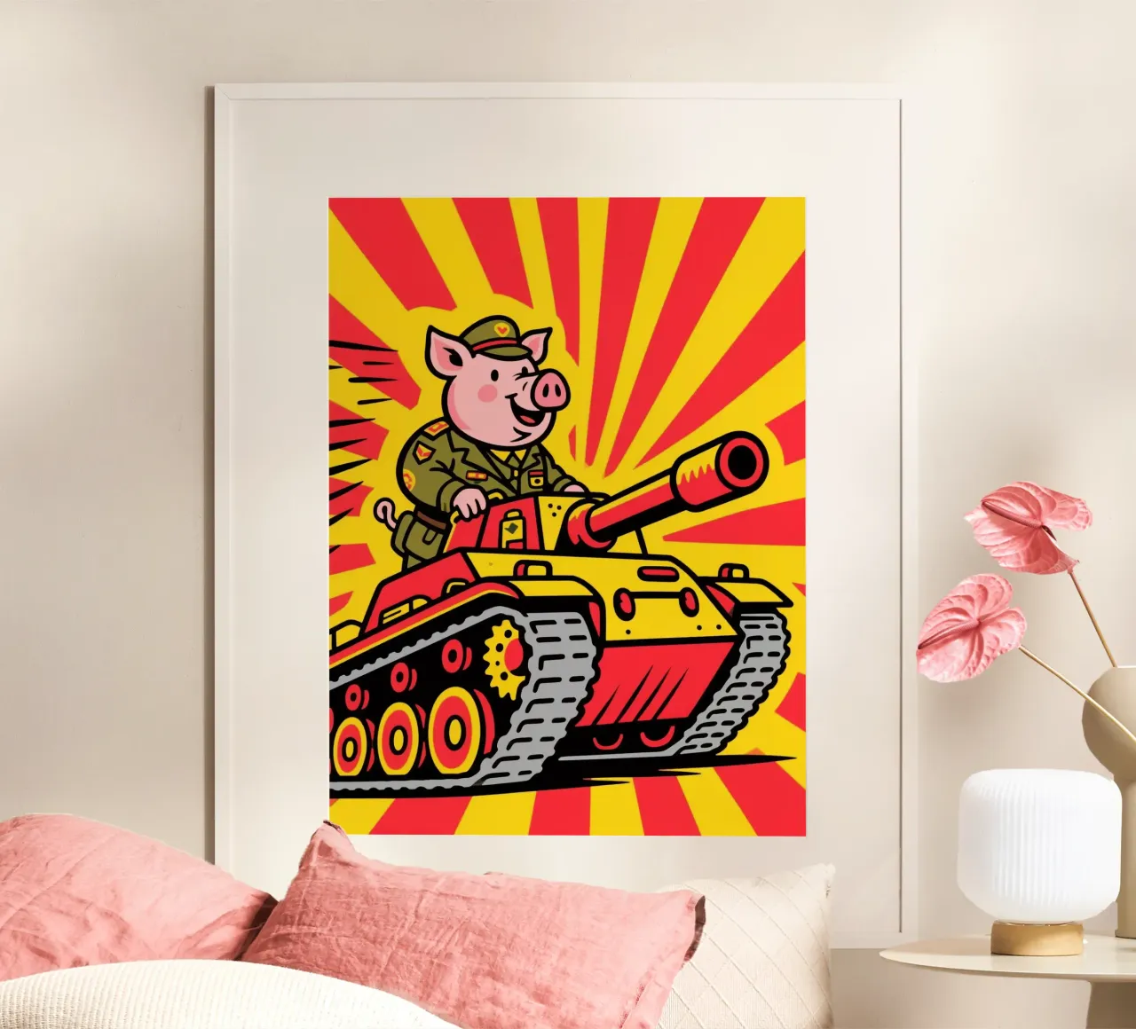Divertente guerra tra maiali poster da knowledge