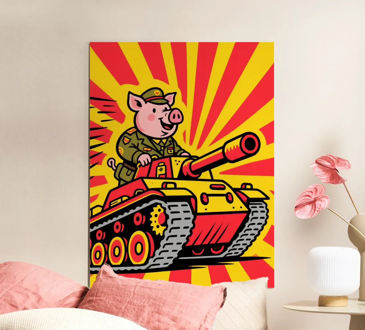 Divertente guerra tra maiali poster da knowledge