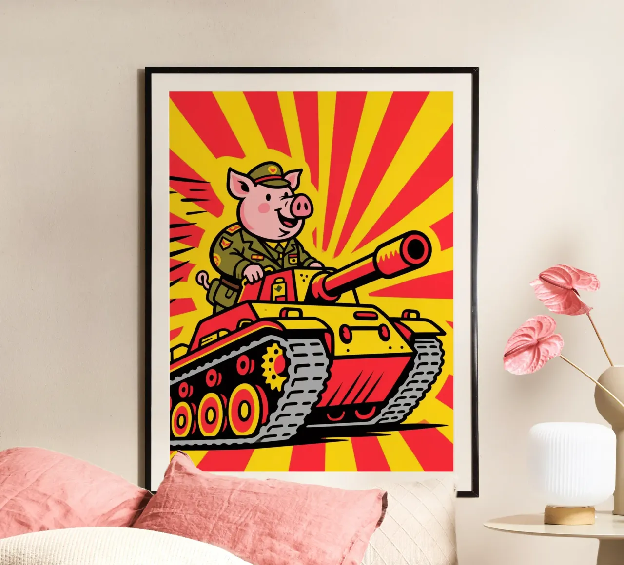Divertente guerra tra maiali poster da knowledge