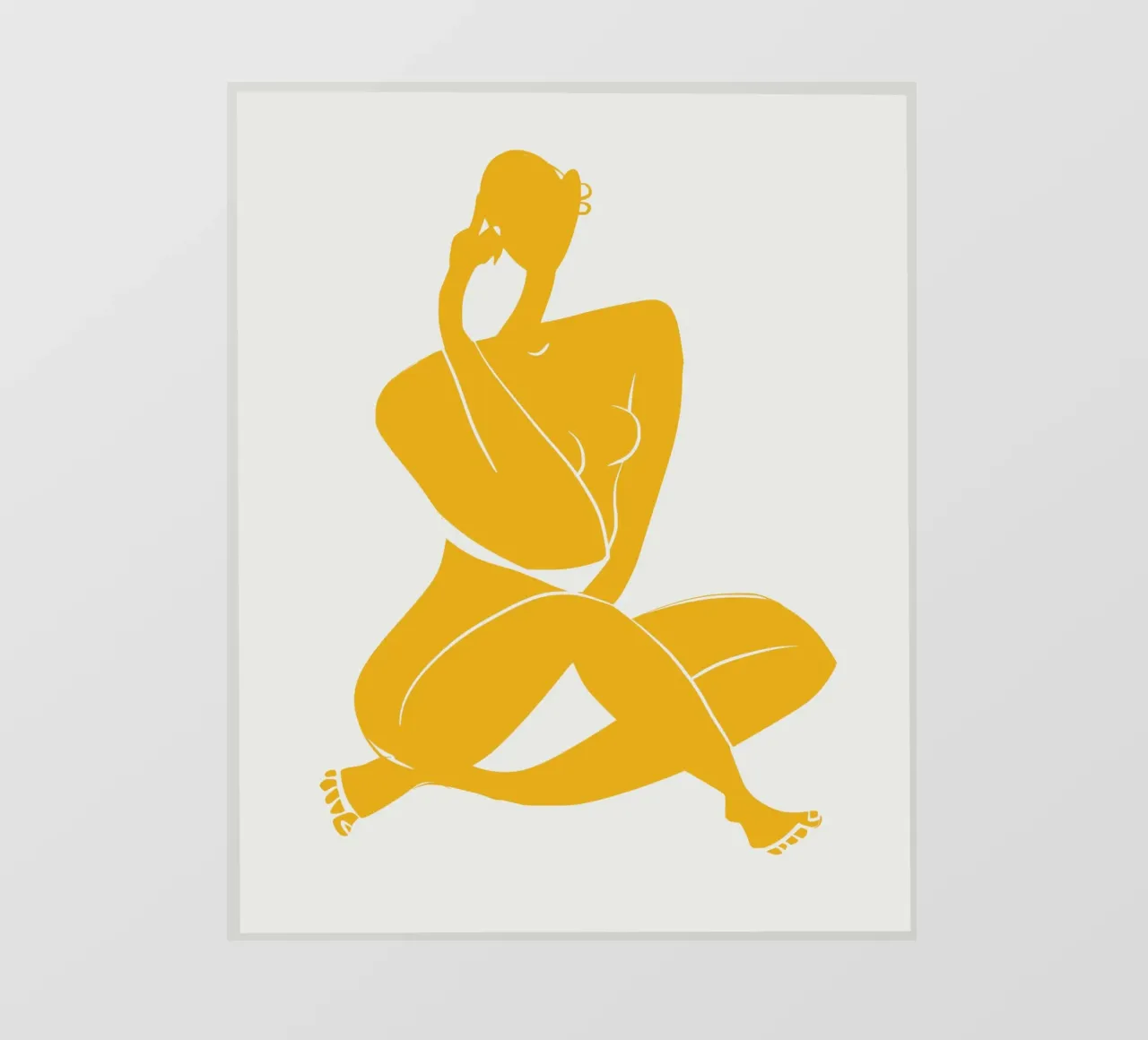 Nudo su giallo 02 telo in pvc da Little Dean