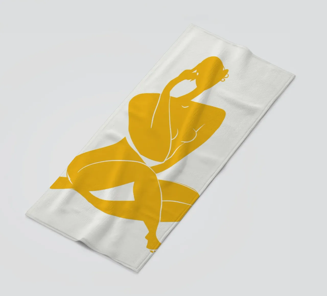 Nudo su giallo 02 telo mare da Little Dean