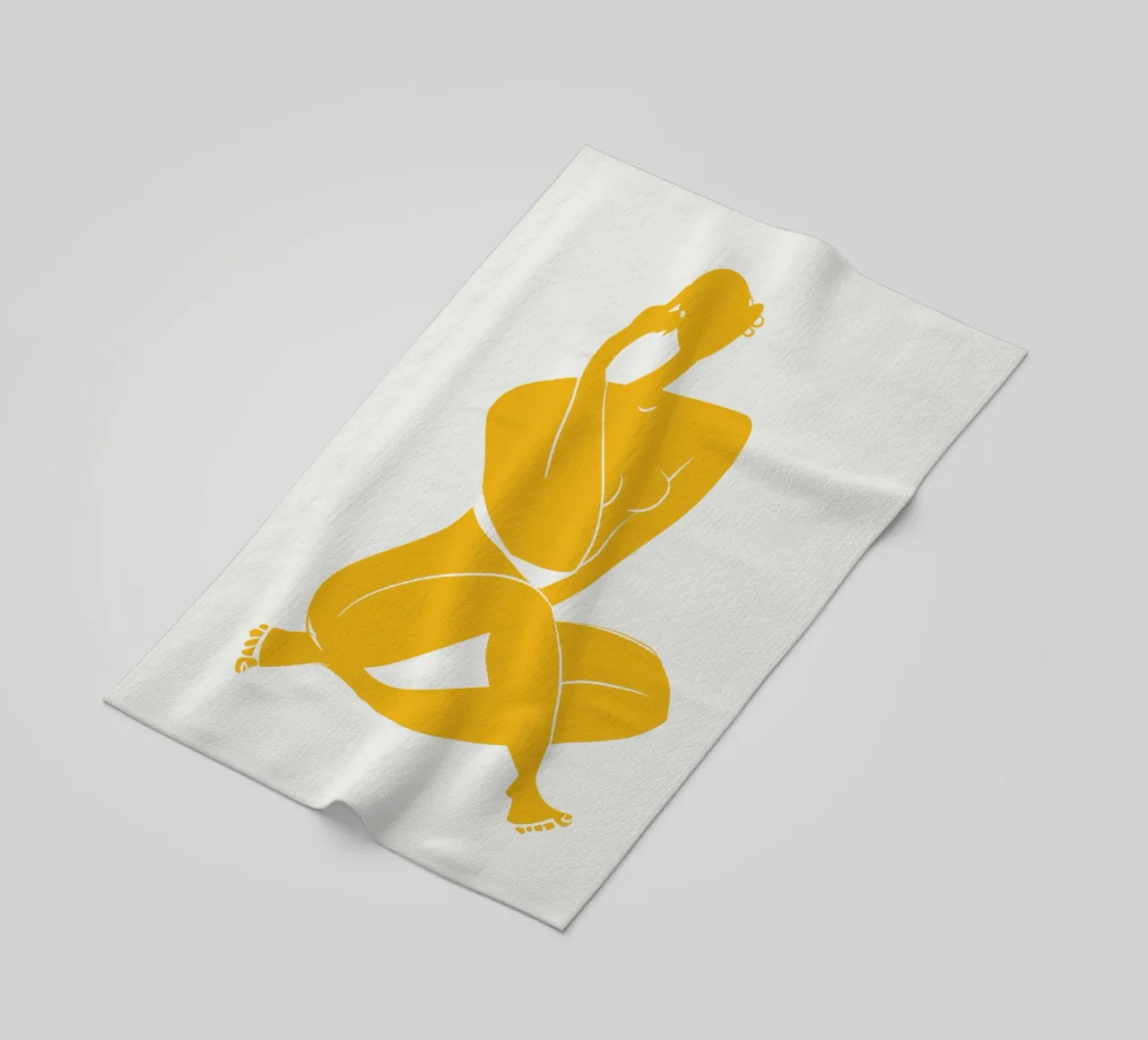 Nudo su giallo 02 telo mare da Little Dean