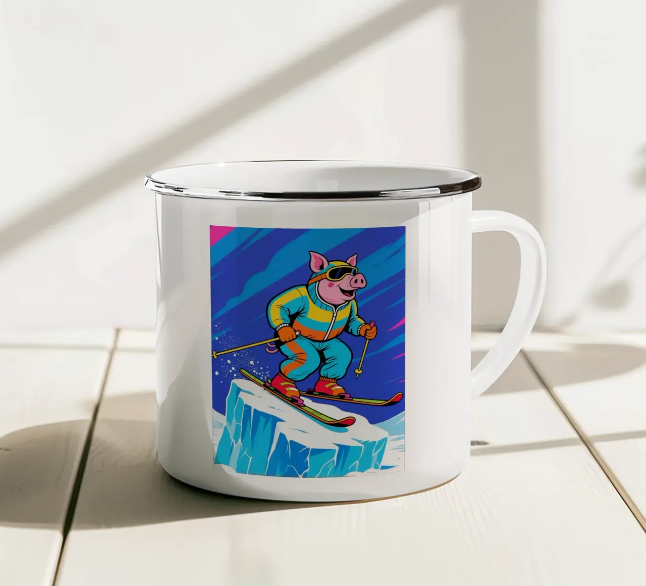 Sci a forma di maialino tazza in smalto da knowledge