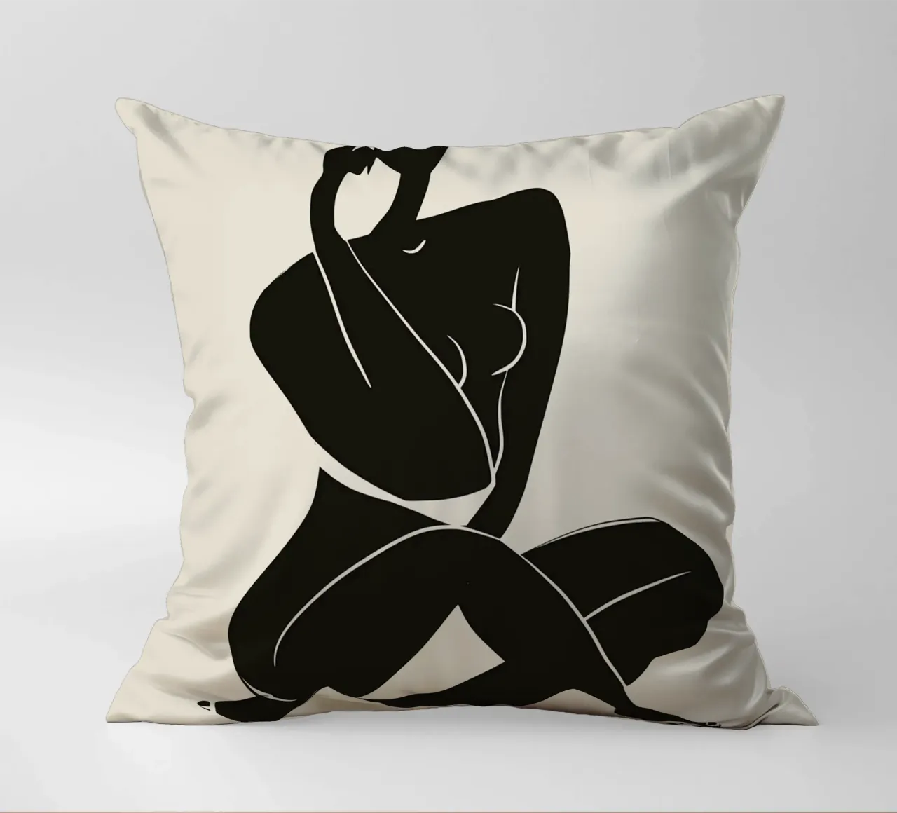Nudo in nero 02 cuscino da Little Dean