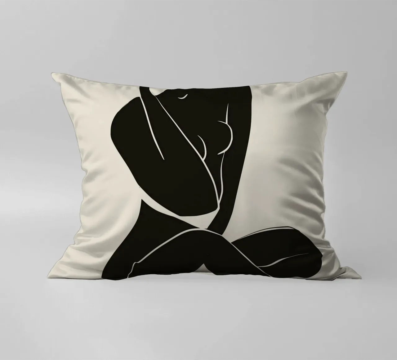 Nudo in nero 02 cuscino da Little Dean