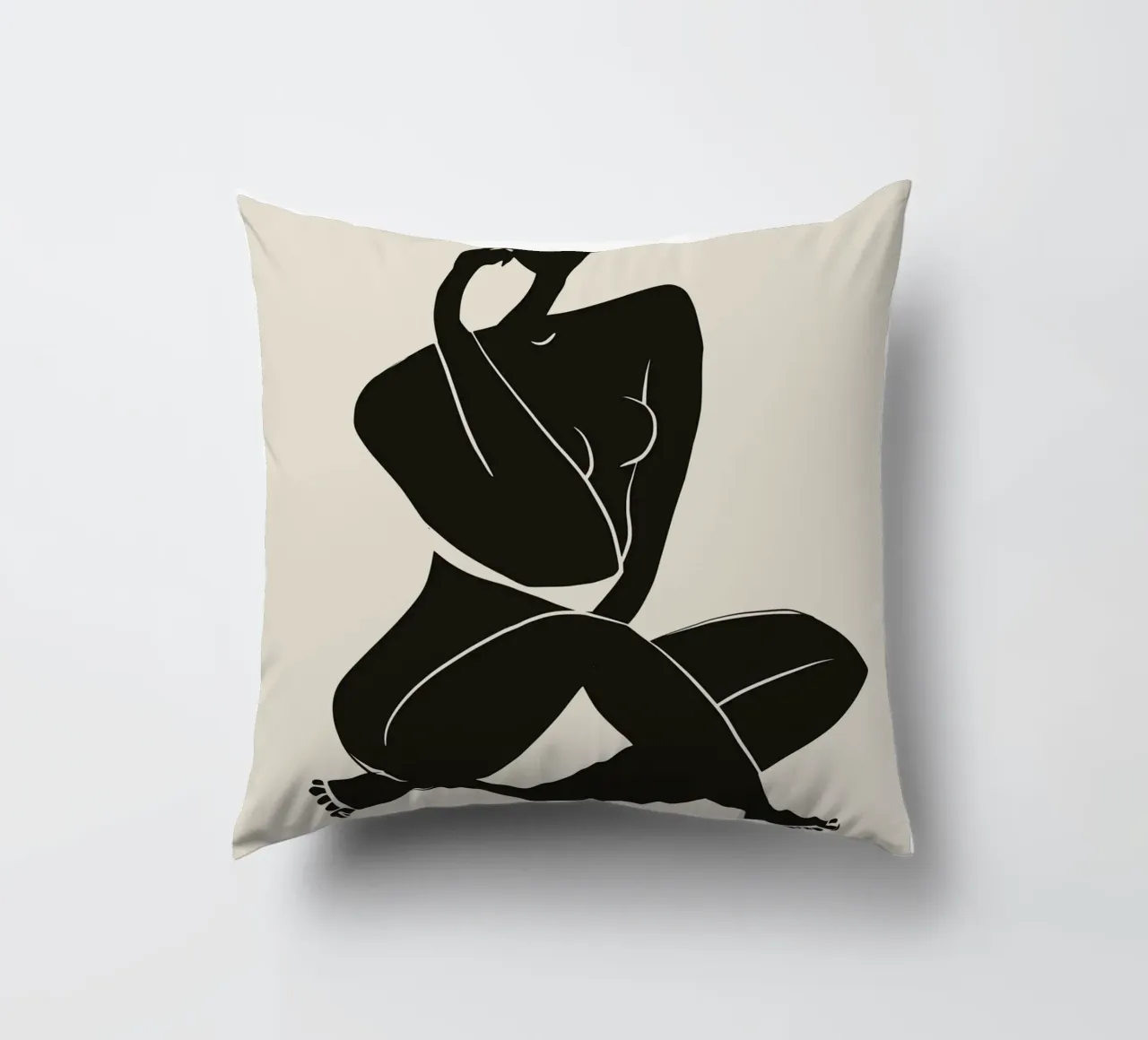 Nudo in nero 02 cuscino da Little Dean