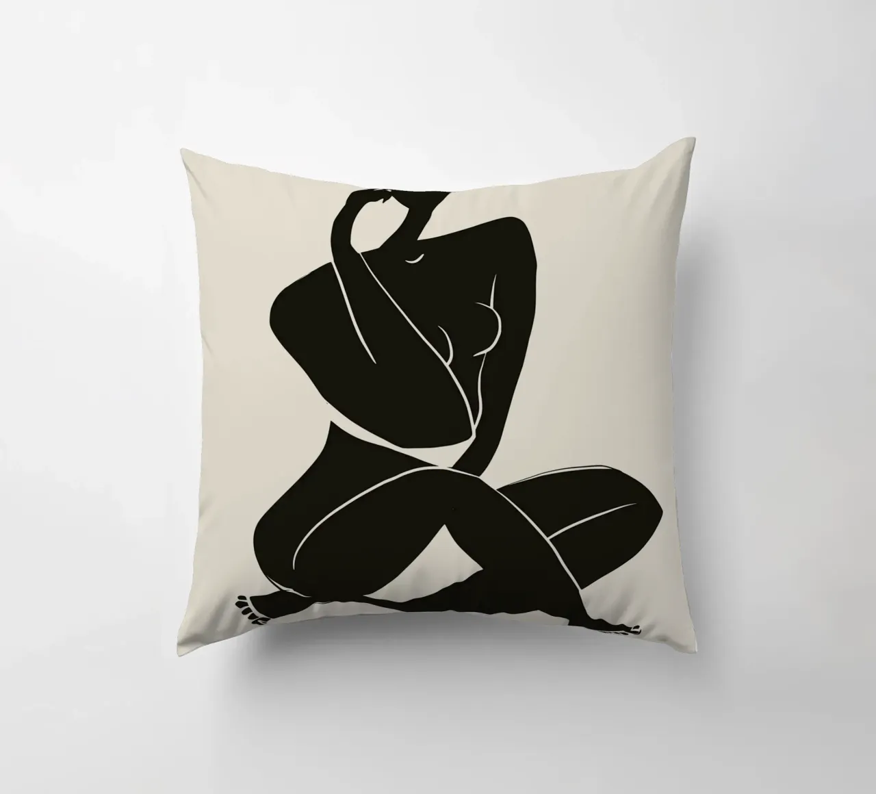 Nudo in nero 02 cuscino da Little Dean