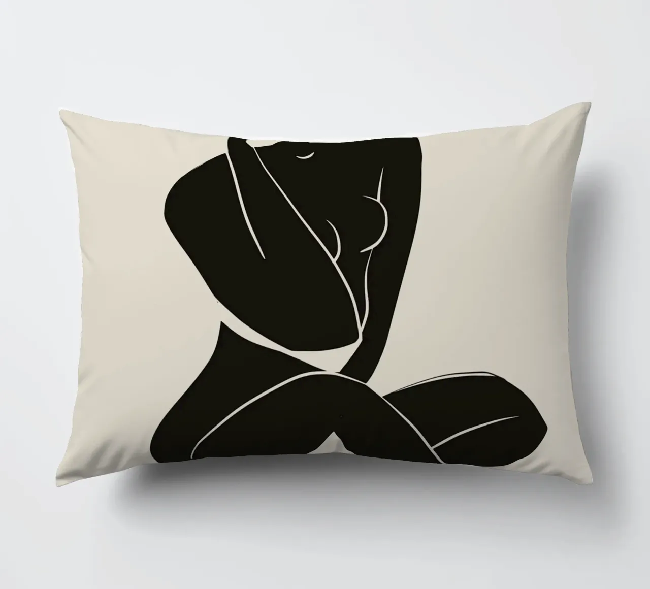 Nudo in nero 02 cuscino da Little Dean