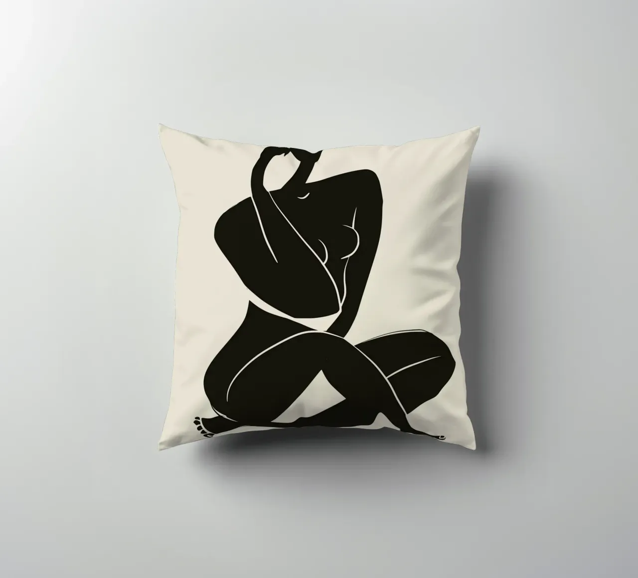 Nudo in nero 02 cuscino da Little Dean