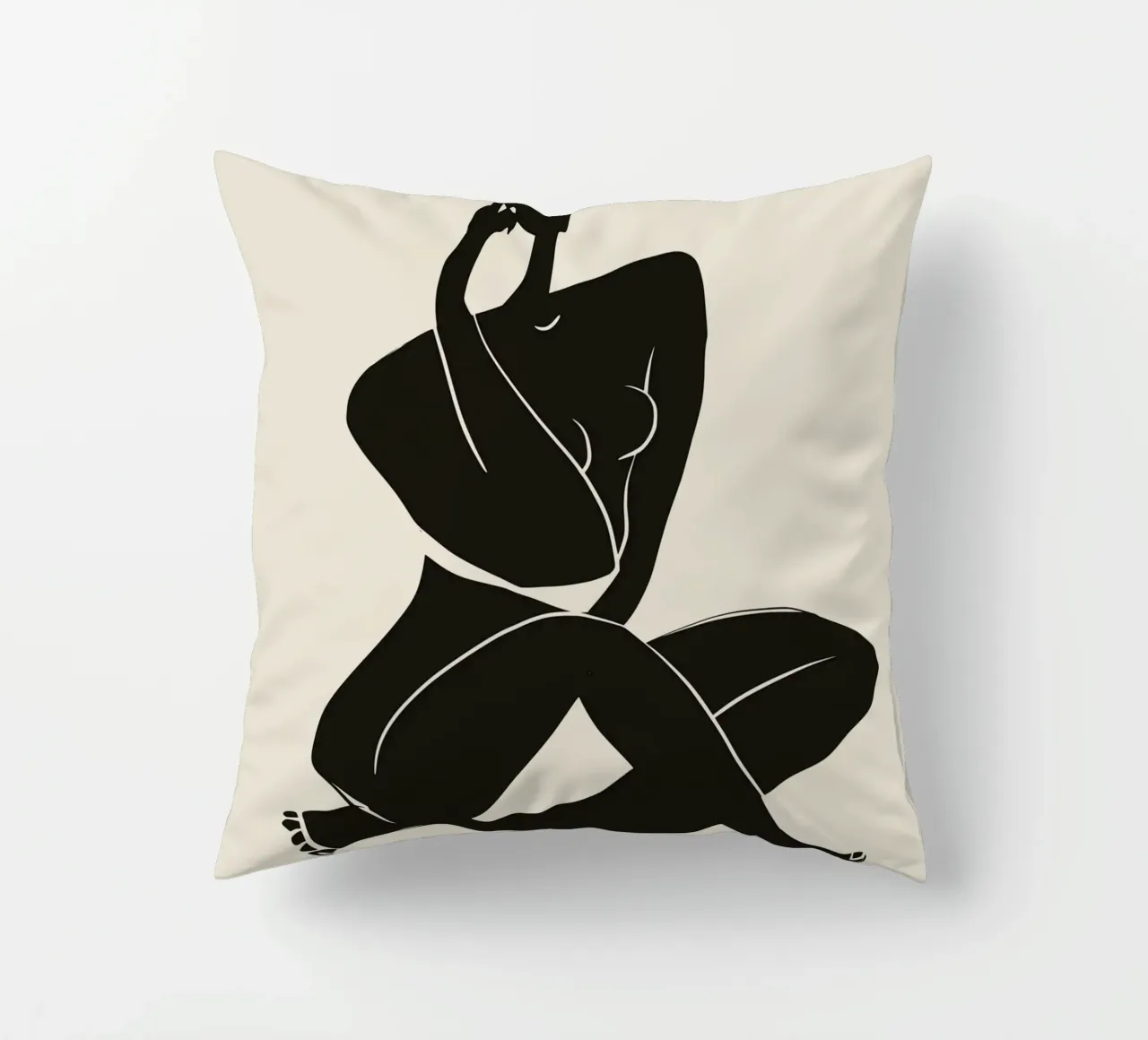 Nudo in nero 02 cuscino da Little Dean