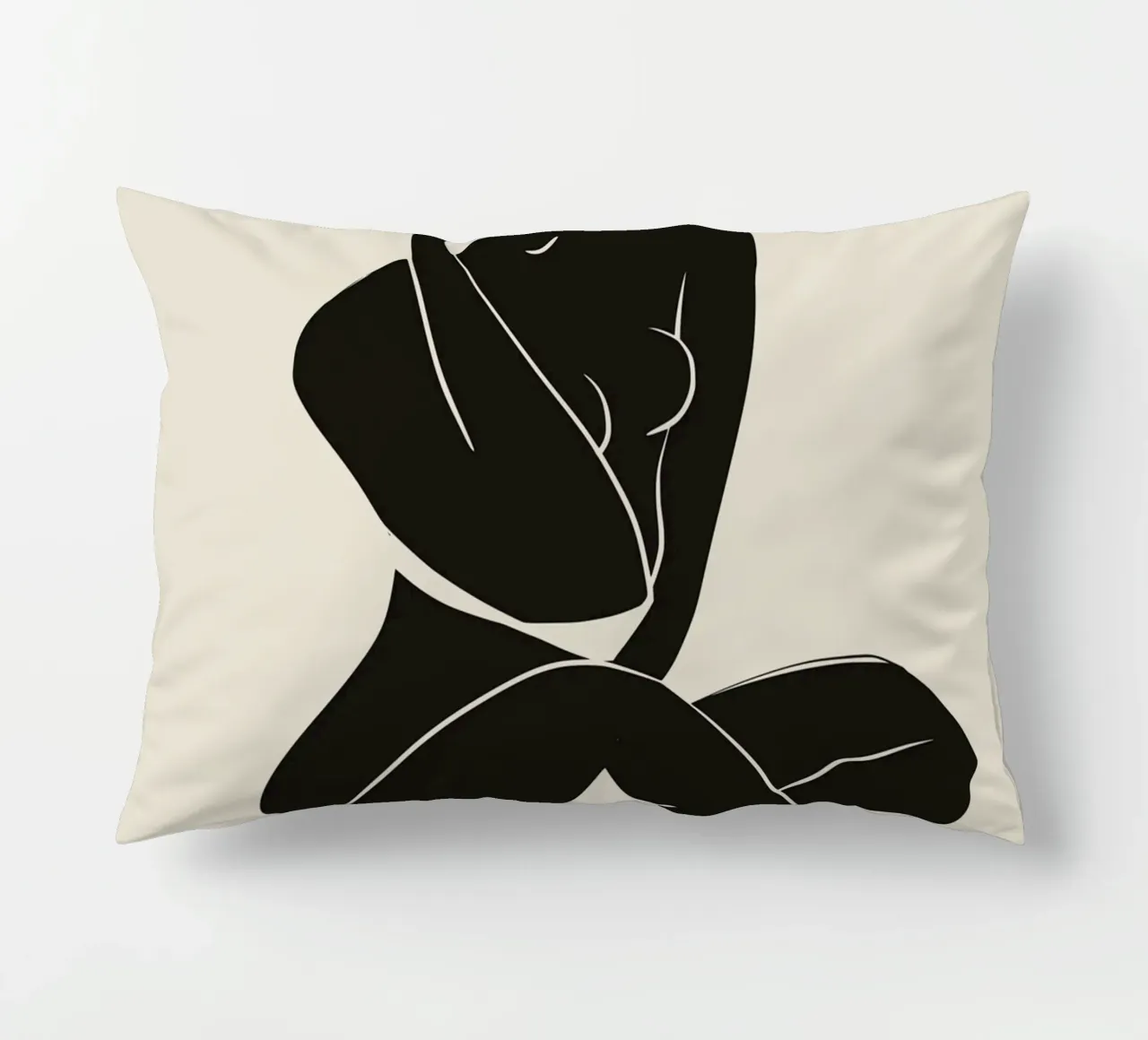 Nudo in nero 02 cuscino da Little Dean