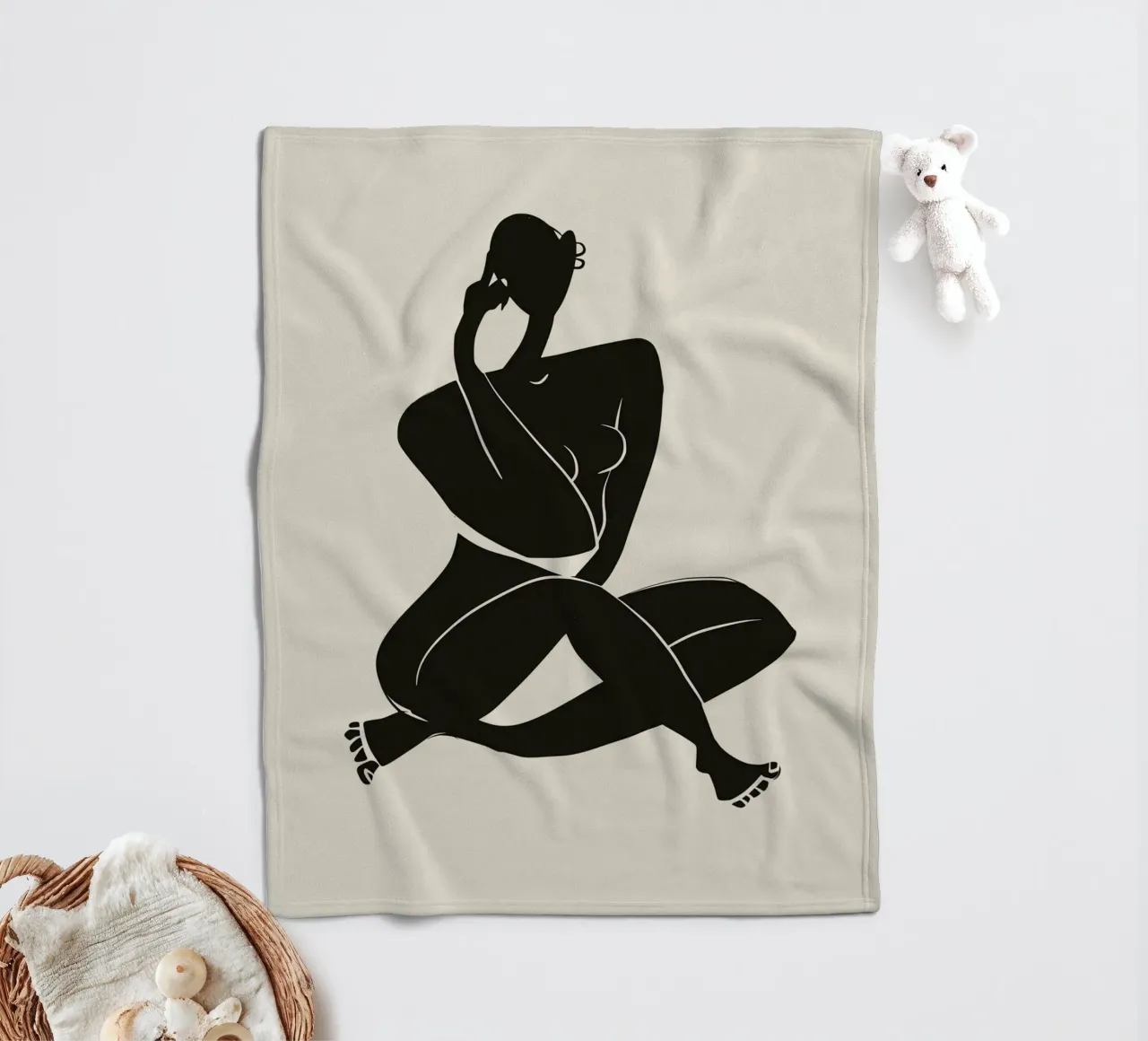 Nudo in nero 02 coperta in pile da Little Dean