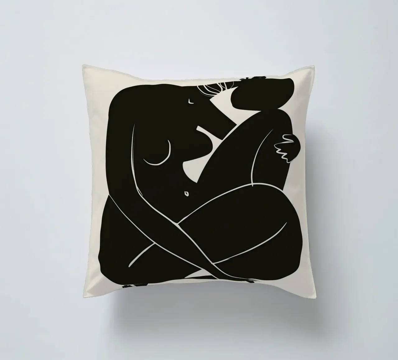 Nudo in nero 03 cuscino da Little Dean