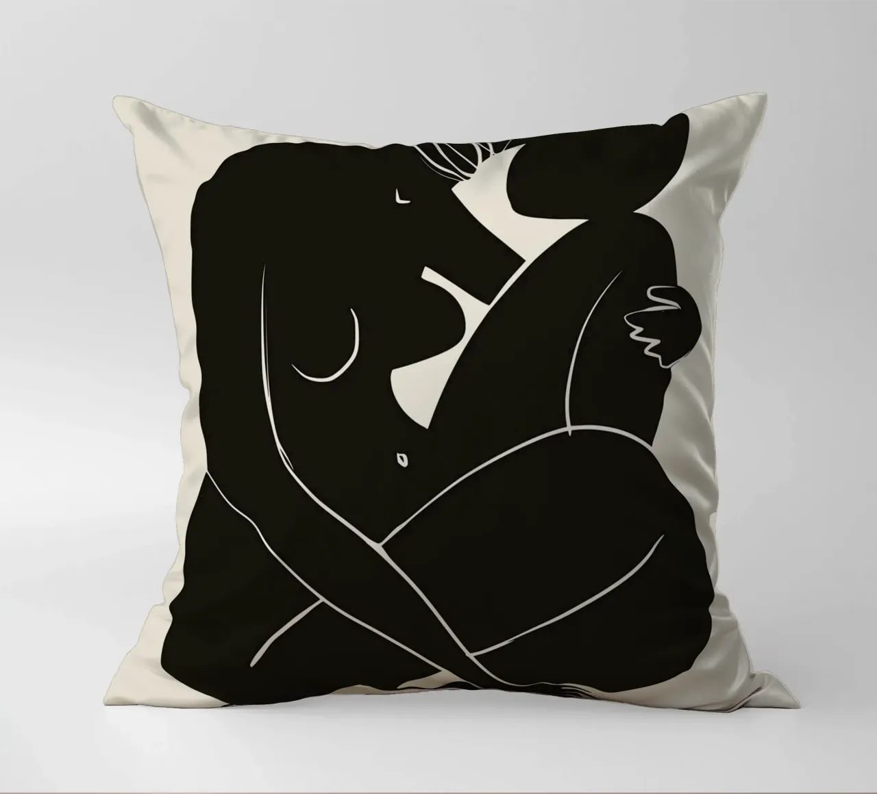 Nudo in nero 03 cuscino da Little Dean