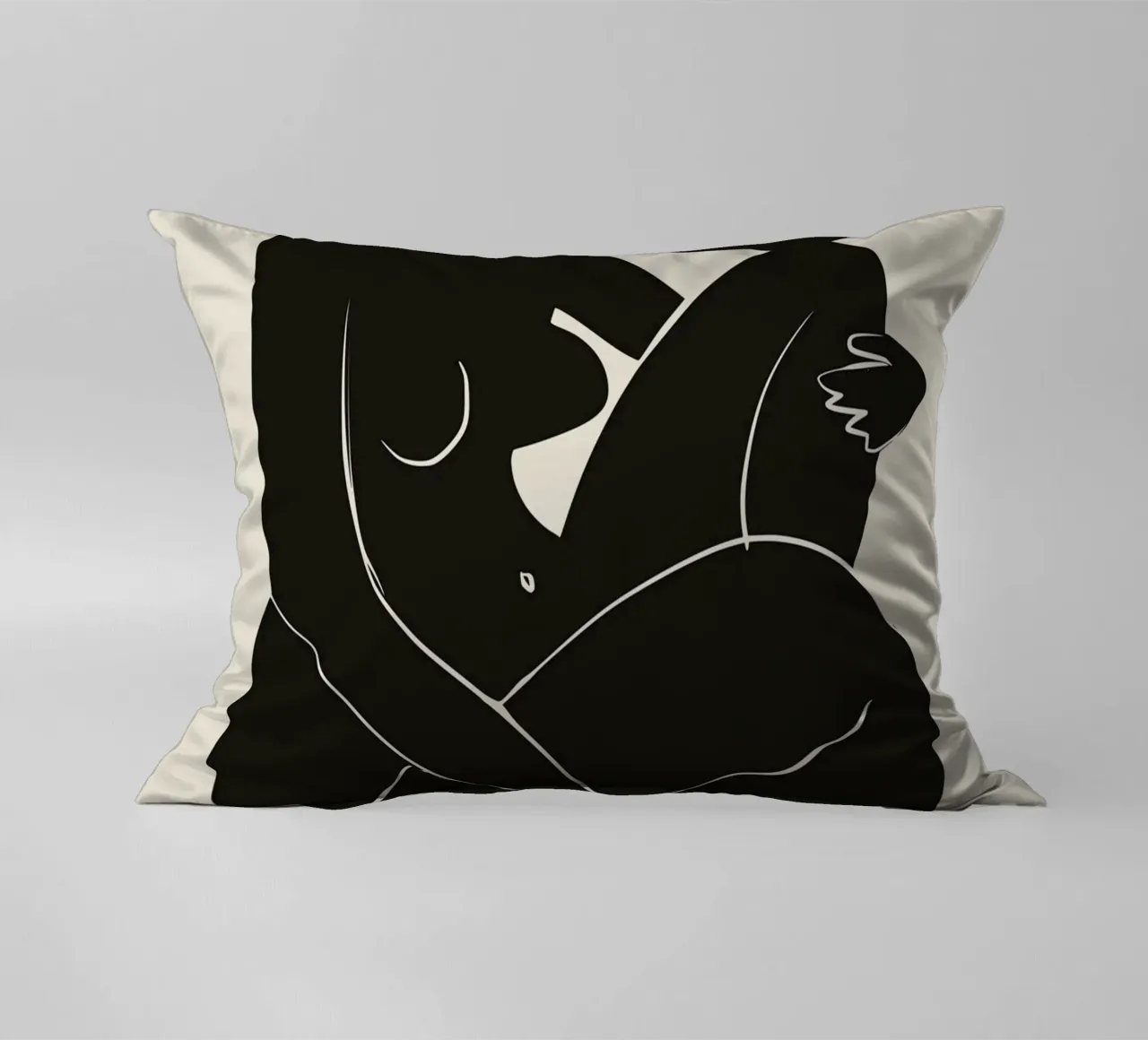 Nudo in nero 03 cuscino da Little Dean
