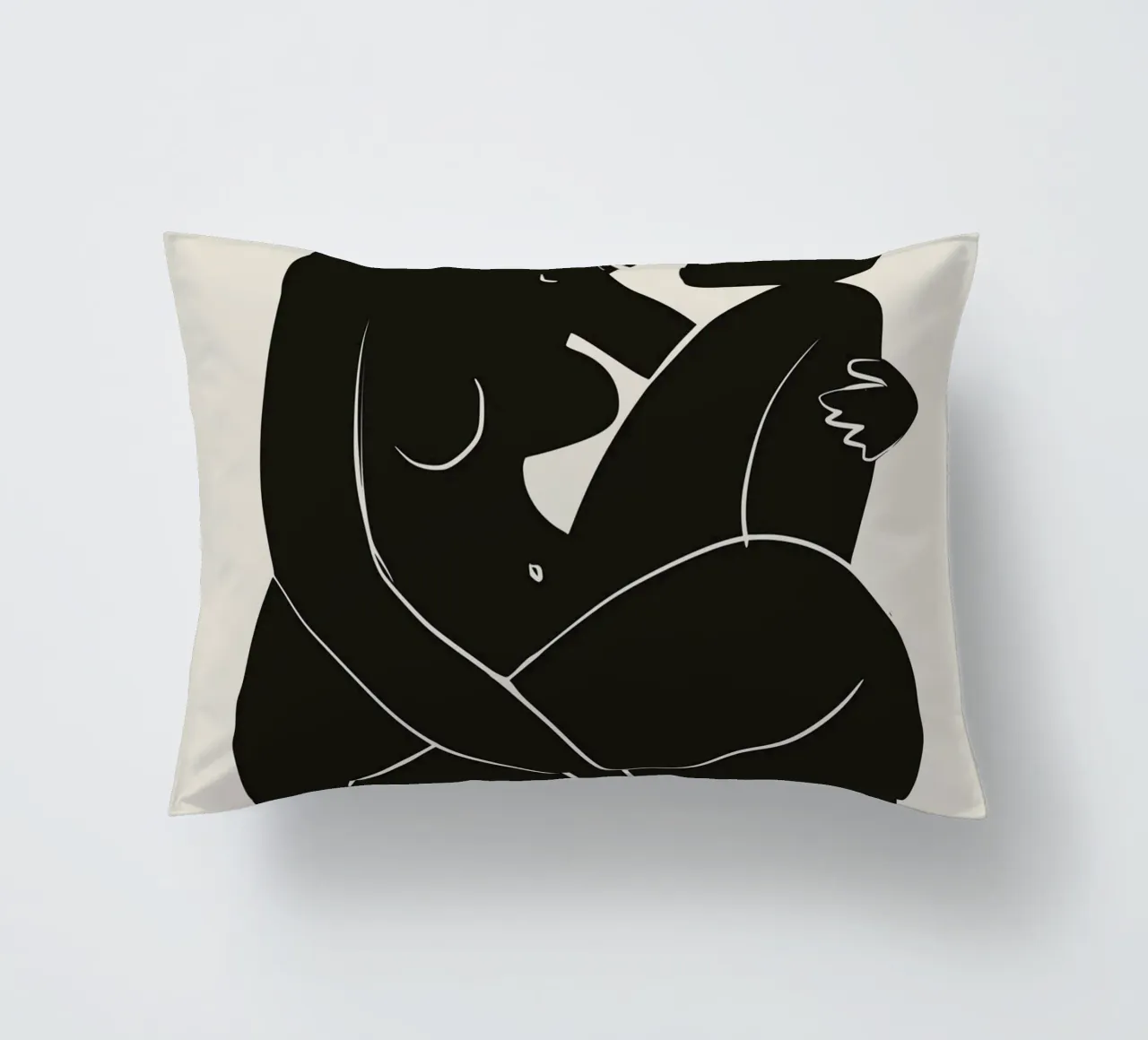 Nudo in nero 03 cuscino da Little Dean