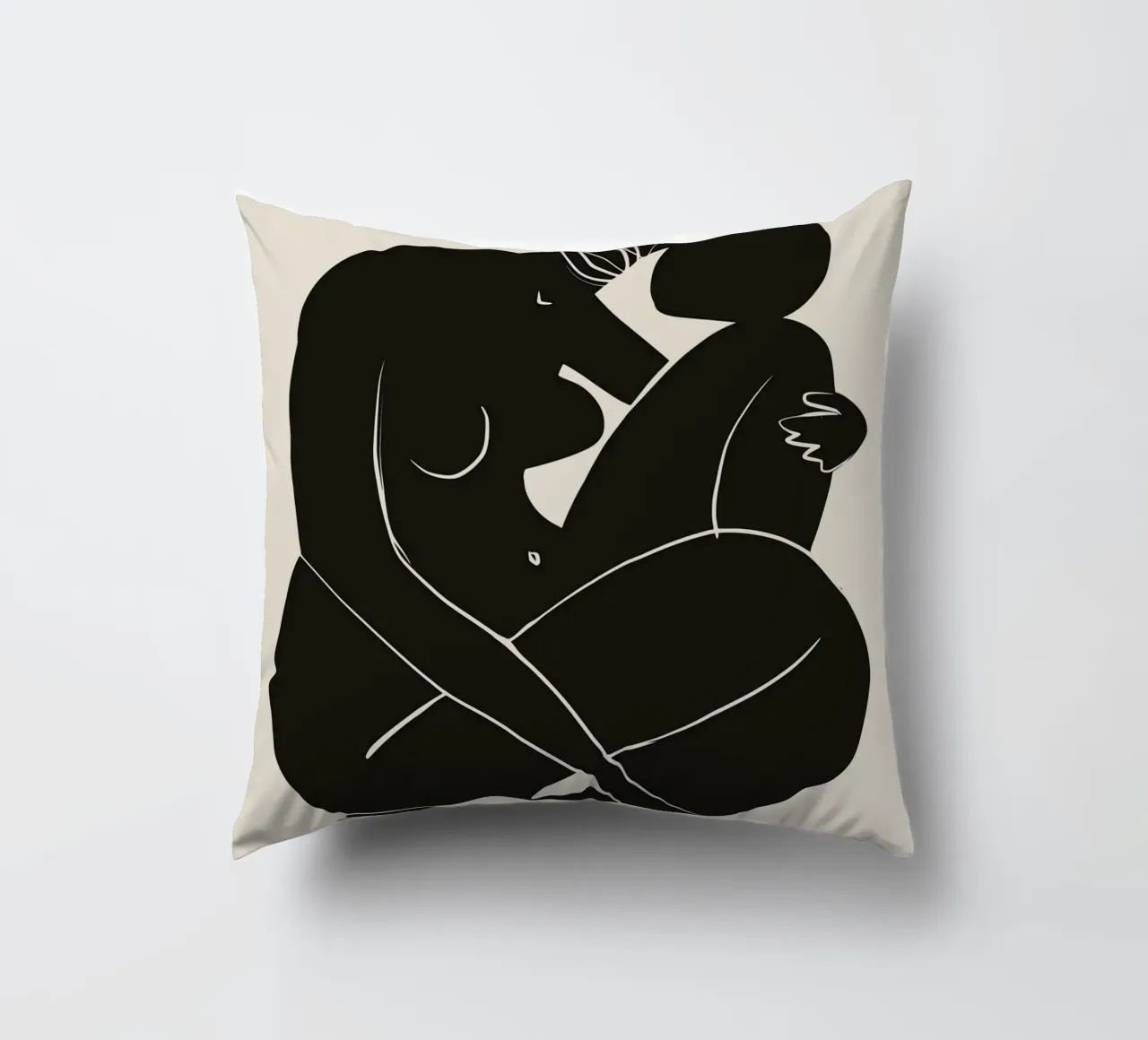Nudo in nero 03 cuscino da Little Dean