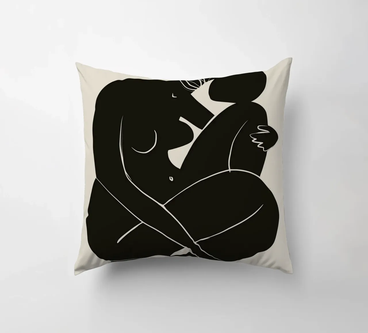 Nudo in nero 03 cuscino da Little Dean