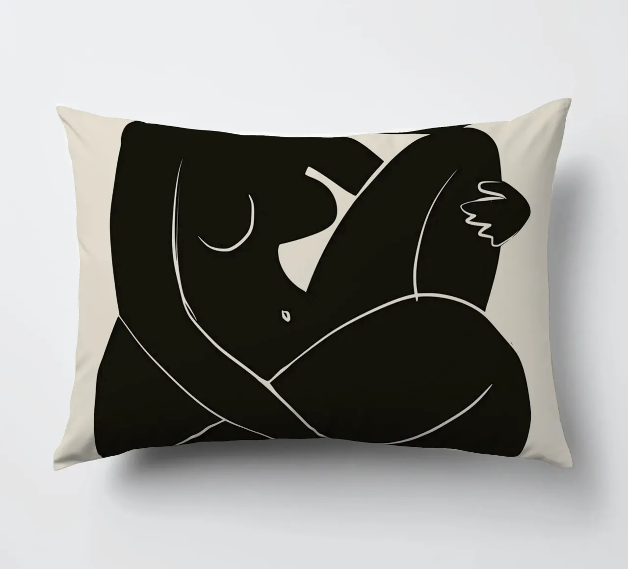 Nudo in nero 03 cuscino da Little Dean