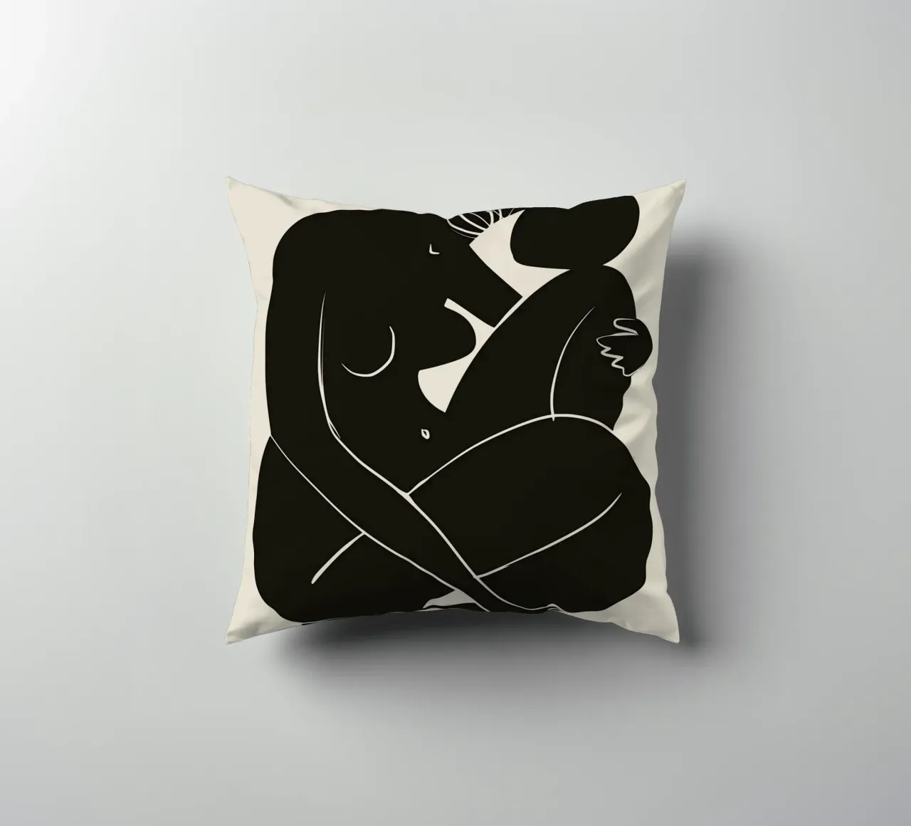 Nudo in nero 03 cuscino da Little Dean