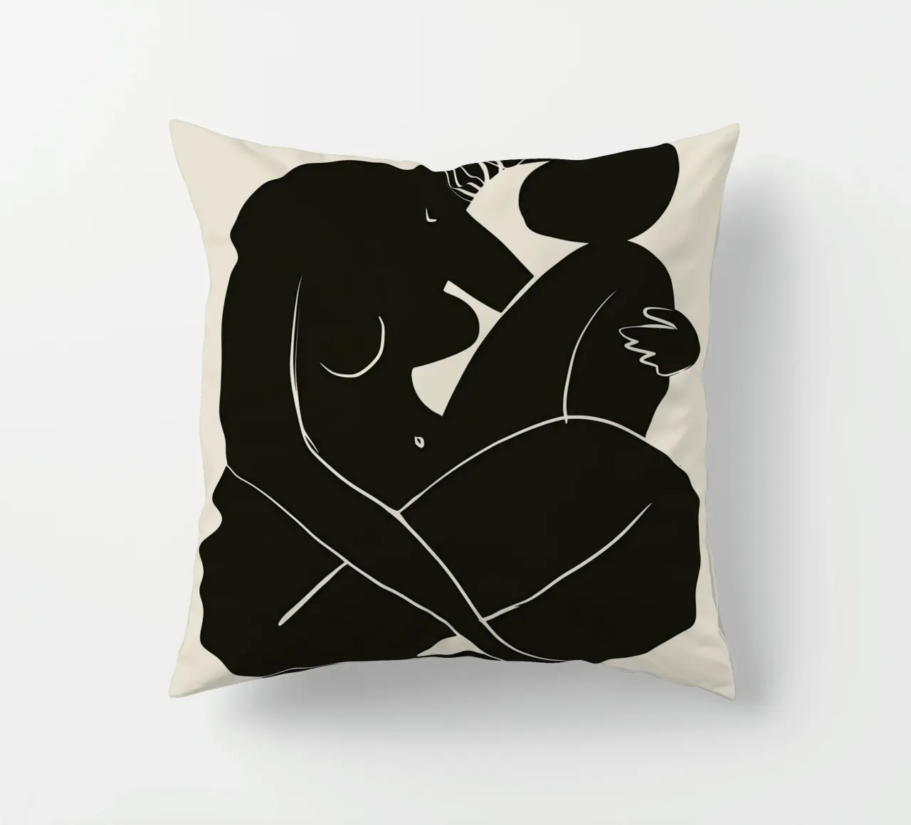 Nudo in nero 03 cuscino da Little Dean