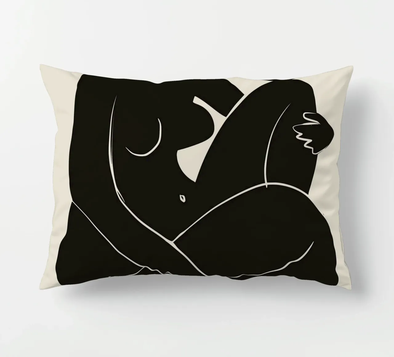 Nudo in nero 03 cuscino da Little Dean