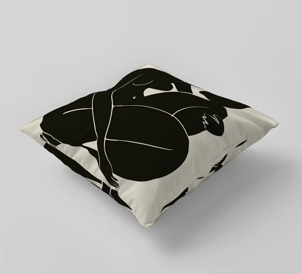 Nudo in nero 03 cuscino da Little Dean