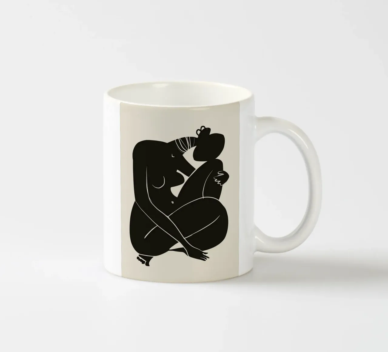 Nudo in nero 03 tazza in ceramica da Little Dean