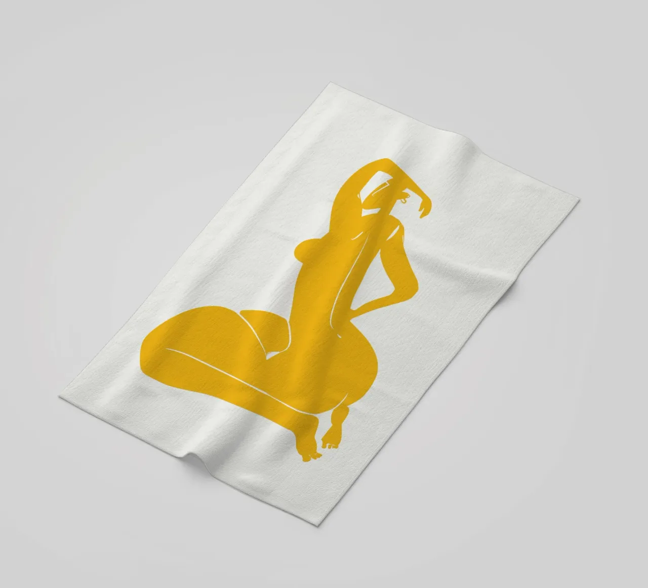 Nudo su giallo 04 telo mare da Little Dean