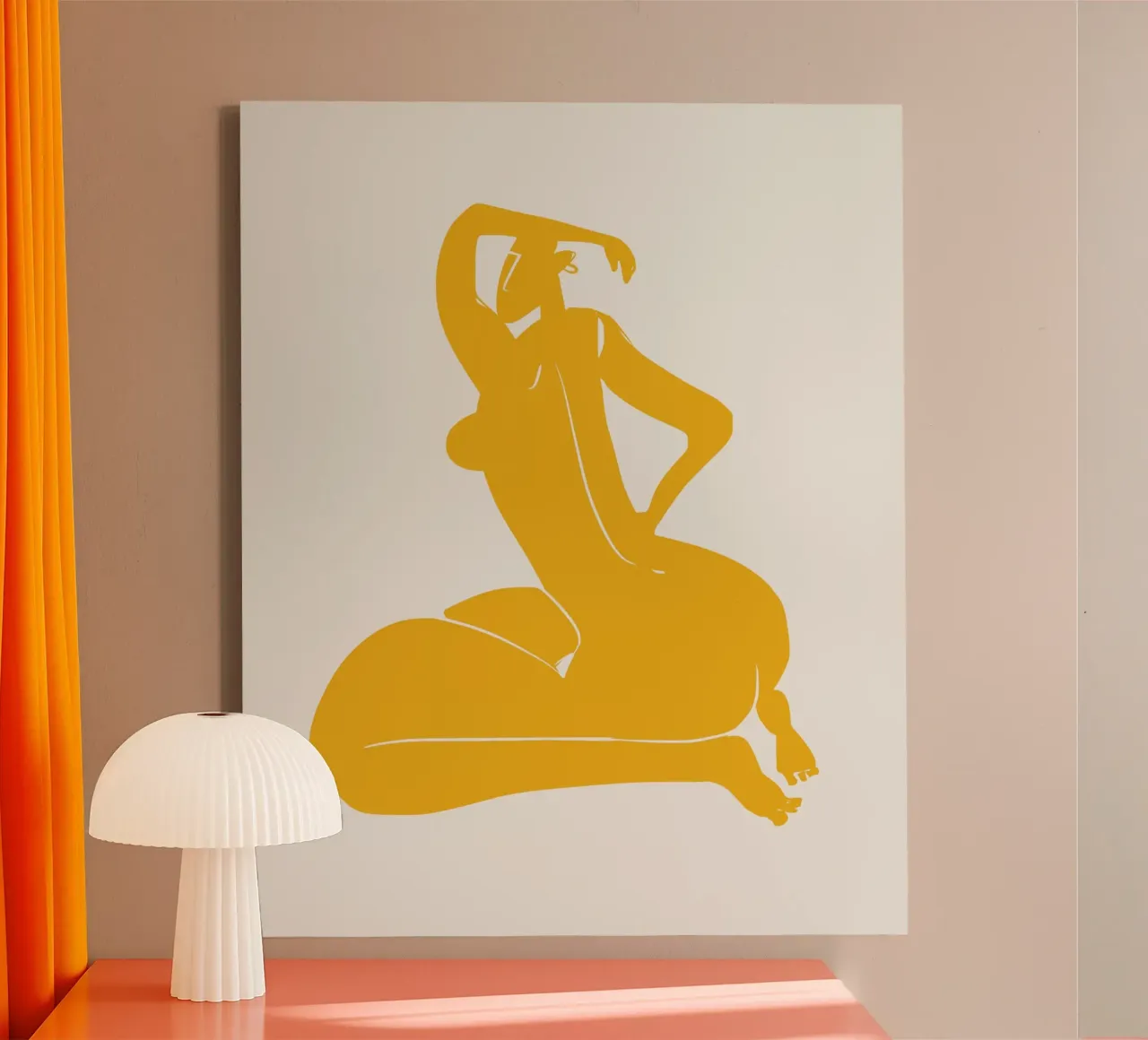 Nudo su giallo 04 tela con Cornice a cassetta da Little Dean